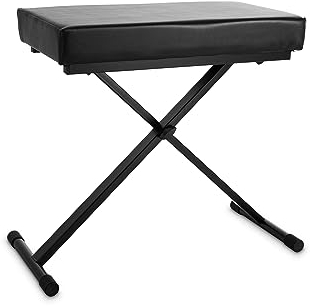 Gewa 900533 Keyboardbank (3-fach höhenverstellbar, Polsterung 7 cm, Höhe 55 - 68 cm) schwarz