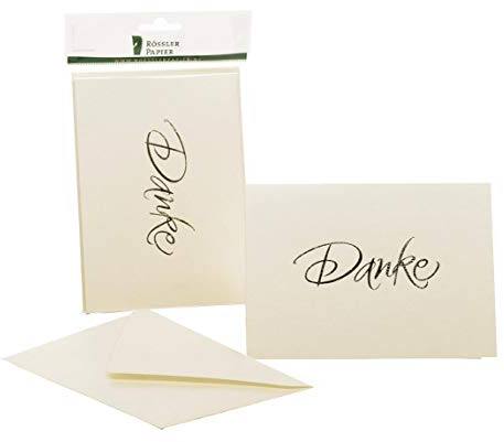 Rössler Papier 1181956303 - Kartenpack DIN B6 (120/240 x 169 mm), Danke - candle light