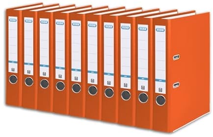 Elba Ordner A4, Smart Pro, 5 cm schmal, Kunststoff außen, orange, 10 Stück