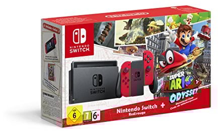 Nintendo Switch - Consola + Super Mario Odyssey Bundle (Código Descarga)
