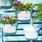 sungmor Hochwertige stabile & Verdickte Kunststoff Wand aufhängen Übertopf, Creative Wasser Aufbewahrung Blumentopf, Indoor Outdoor Deko Halbkreis Bepflanzen Topf