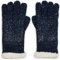 styleBREAKER warme Handschuhe mit Strass und Fleece, Winter Strickhandschuhe, Damen 09010010, Farbe:Dunkelblau meliert (One Size)