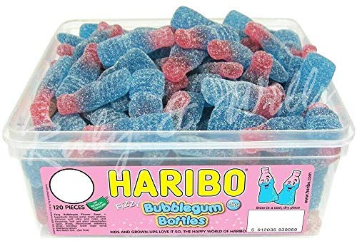 1 x FULL SWEETS TUB FOR KIDS AND ADULTS (BUBBLEGUM BOTTLES ZING)