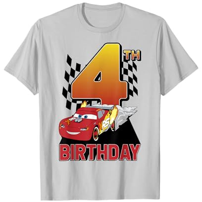 Disney Pixar Cars Lightning McQueen 4th Birthday Peel Out T-Shirt