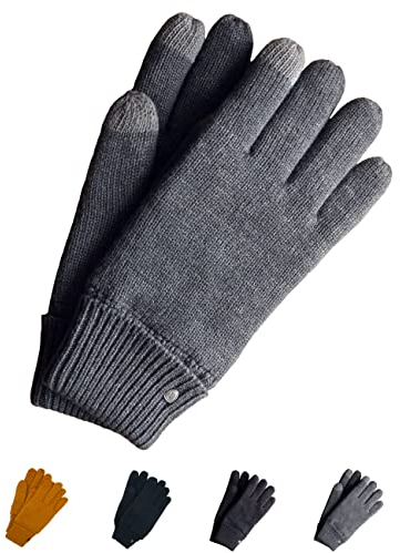 Touchscreen Handschuhe Version 2022!!! Überarbeitete Touchscreen Funktion!!! Bob & Ela, Strickhandschuhe für Damen & Herren aus recyceltem PET, gefüttert mit 3M Thinsulatefutter, 100% vegan