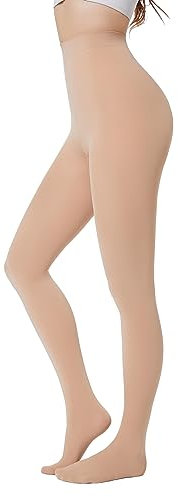 HeyUU Damen 80D Ultra Weiche Blickdichte Strumpfhose Microfaser Stützstrumpfhosen mit 29 Farben Beige,XS-S