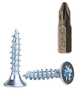 Lote de 1000 tornillos para madera de acero galvanizado de 3,0 x 16 mm, tornillos de cabeza Pozi-Drive, fijadores, avellanados, tornillos de aglomerado (1000 unidades)