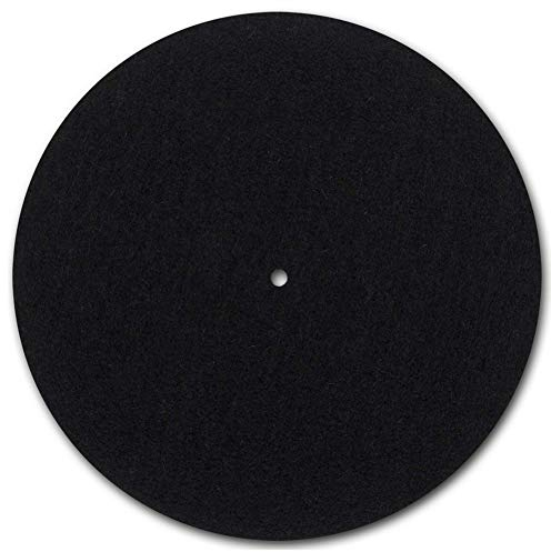 Alfombrilla de fieltro para tocadiscos LP antideslizante para audiófilos de 3 mm de grosor para discos de vinilo LP (negro)