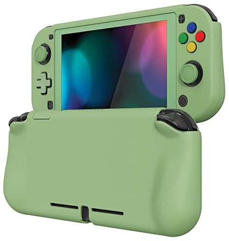 playvital Coque pour Switch Lite Cover Joycon,Accessoire Protection pour Nintendo Switch Lite avec Capuchon Joystick & Protecteur d'Écran Verre Trempé & ZealProtect Boutons-Vert Matcha