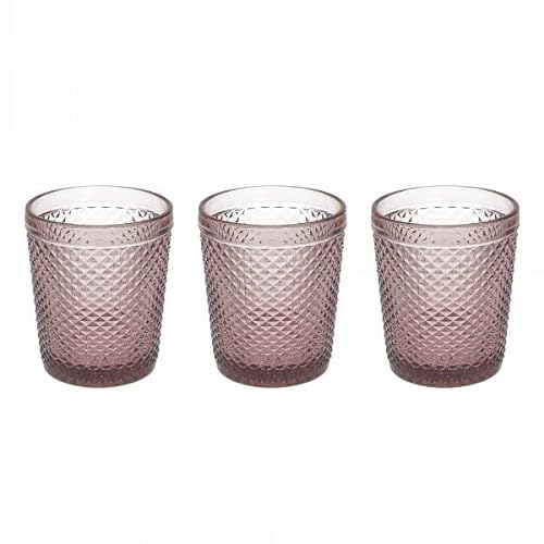 Tognana Diamante Set 3 bicchieri cc 300 in pasta di vetro ciclamino