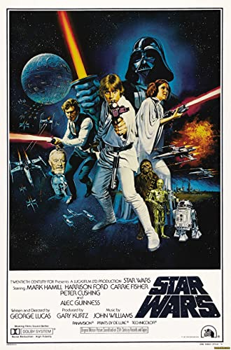 Star Wars New hope 1 Poster A3 - Filmkunstposter in verschiedenen Größen für Wohn- oder Schlafzimmerideen. Randlose Kultfilmbilder, klassische ikonische 70er, 80er, 90er Jahre, Vintage-Retro-Wanddeko