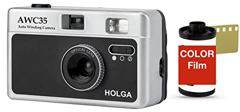 Holga 35mm Caméra Automatique à Moteur Set INCL. Film Couleur + Piles