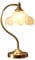 LGDEERCO Dekorative Schreibtischlampe aus Kupfer, goldene Tischlampe, Retro-Leseschreibtischlampen, Glaslampenschirm für Schlafzimmer, Nachttisch, Arbeitszimmer und Wohnzimmer
