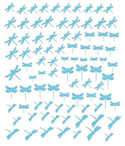 Dragonfly Collection (Dragonfly Press On Nail Stickers ~ L Blue)