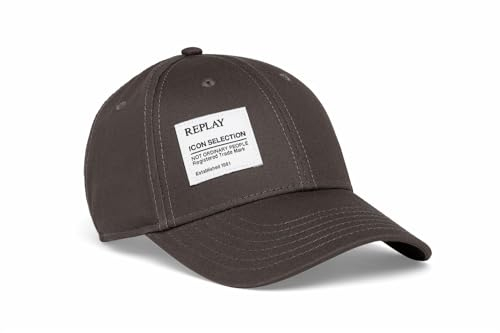 Replay Unisex Baseball Cap aus Baumwolle, Dk Grey Black 040 (Mehrfarbig), Onesize