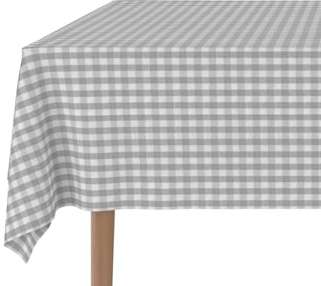 Martina Home – Vichy Teflon-Tischdecke – Soul Grey – 260 x 140 cm