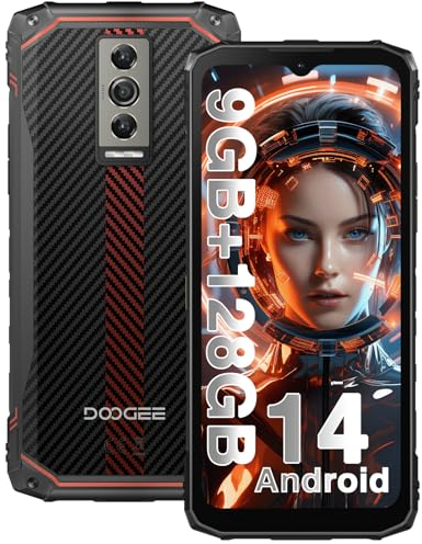 DOOGEE Blade 10 Outdoor Handy Android 14, 9GB+128GB/2TB TF Outdoor Smartphone, 10,7mm Ultradünnes Baustellenhandy, 6,56 Zoll HD+ 90 Hz Outdoor Handy Ohne Vertrag, 5150mAh, 16MP+8MP Kamera, GPS/FaceID