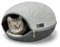 lionto Maison pour Chats en Feutre Robuste, Niche Douillette avec Fermeture éclair pour Chats, 46x38x24 cm, lit pour Chats Confortable et Moderne avec Coussin Doux et Lavable, Gris