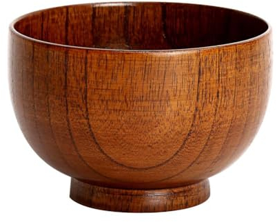 DAGESVGI 1 bol en bois de style japonais bol à riz soupe bol à salade récipient alimentaire petits ustensiles en bois grand bol vaisselle