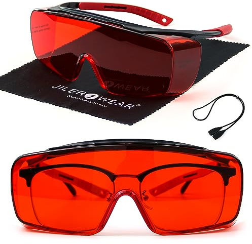 Professionelle 180-540nm Laserschutzbrille OD6+ für grüne Laser mit einer Wellenlänge von 532nm, UV/Violett und Blaulaserbrille, Laserschutzbrille für Lasergravur, Laseraufhellung, mit Schutzgläsern