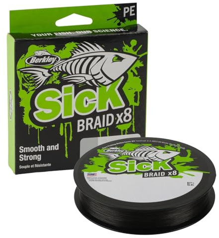 Berkley Sick Braid - 150m geflochtene Angelschnur, Durchmesser/Tragkraft:0.19mm / 18kg, Farbe:Black