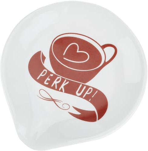 GORGECRAFT Soporte de Cuchara de Cerámica Perk Up Café Té Tenedor Soporte de Descanso Utensilios de Cocina Resistentes Al Calor Utensilios de Cocina Soporte para Utensilios de Cocina Encimera, Blanco