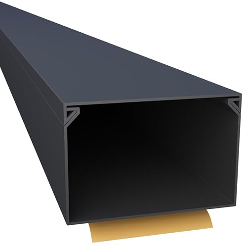 CILSON WDK6040SS 4500330 Kabelkanal Selbstklebend 60x40mm 10m, Schwarz - 5 Stück 2 m / 2000 mm, XXL Größe für umfangreiche Kabelmengen, Sicherer Halt