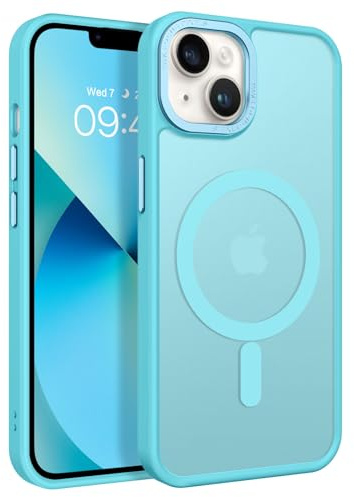 BENTOBEN Magnetic for iPhone 13 Case & iPhone 14 Case [Compatible with Magsafe] Translucent Matte Phone Case iPhone 13/14 Slim Shockproof Women Men Protective Cover for iPhone 13/14 6.1, Lake Blue