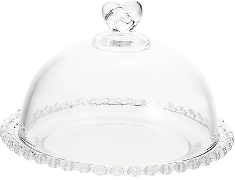 Garneck 1 Set Covered Cake Pan Cupcake Dome Round Trays Slow Cooker Divider Liner Stand for Cake Dessert Storage Plate Crystal Tray Cake Plate Server Glass Dividing Line Dessert Table
