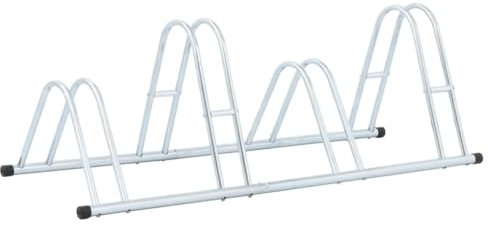 vidaXL Support de vélo au sol autoportant pour 4 vélos acier galvanisé, support de vélo au sol, support de bicyclette, support de vélo d'intérieur