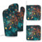 4 Pcs Oven Mitts and Pot Holders for Kitchen Heat Resistant Oven Mittens Bright Colored Lights Oven Gloves and Hot Pads for Cooking Baking BBQ