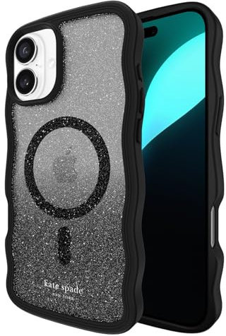 Kate Spade New York iPhone 16 Plus Case - Compatible with MagSafe - Designer Phone Case - Wavy Nightfall