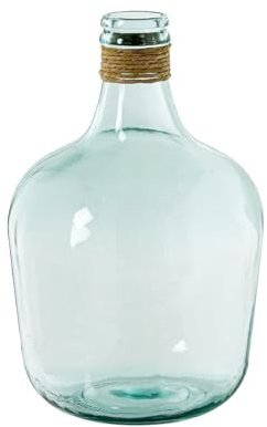 DRW Jarron de Suelo de Cristal Yea Transparente y Natural 30x30x43 cm