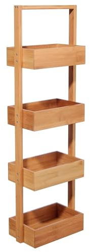 Well Home MOBILIARIO & DECORACIÓN Organizador de baño de bambú 4 Niveles