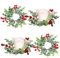 CAKEEYUM 4PCS -Kerzenringe Kränze mit roter Beere 7.87 LIFELISCHE Weihnachtskerze -Ringe Künstliche Kerzenringe für Weihnachtstür Fenster Wanddekoration Kranzhalter Weihnachtskerze Ringec