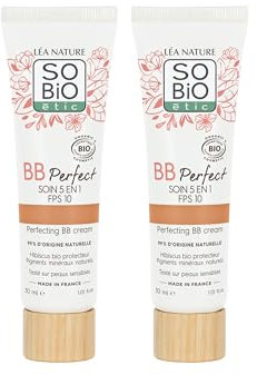 LEA NATURE SO BIO ÉTIC | BB Creme 5-in-1 zertifiziert Bio – Perfect | Medium | spendet Feuchtigkeit – vereinheitlicht – glättet – schützt die Haut | Bio Hibiskushydrolat | LSF 10 | Vegan | Made in