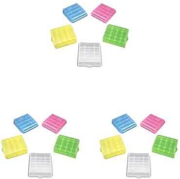 Tityvirnix 3 set Plastic Battery Case Storage Box AA/AAA Battery Clear Box Container Organizer Case - Random Color Type 06