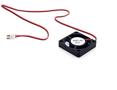 JZK Ventilador refrigeración mini 30x30x7 mm DC 5V 30 mm con 2 pines,8000 rpm,0,08 A,3007, ventilador CC pequeño sin escobillas 3 cm para placa desarrollo, tarjeta gráfica, ventilador de impresora 3D