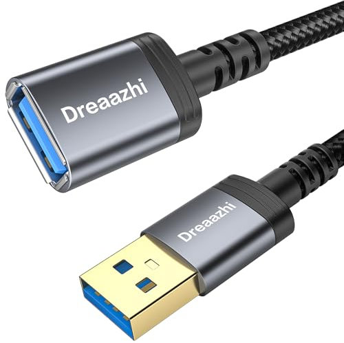 Cable alargador USB 3.0 de 1 m, 5 Gbps tipo A macho a hembra, cable de extensión trenzado compatible con teclados USB, ratones, Xbox, unidades flash, discos duros, impresoras, etc.