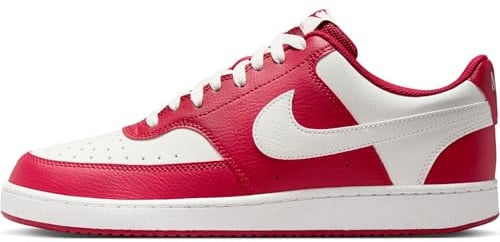 NIKE Herren Court Vision Low Sneaker, Gym Red/Summit White, 45 EU