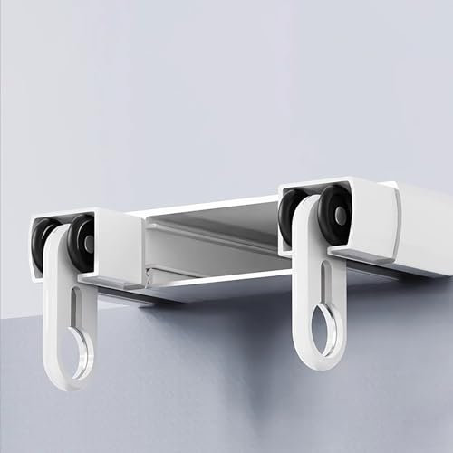 Jievmrs Binario Tenda Binari per Tende a Doppio Soffitto per Finestra a Bovindo, Asta per Binario per Tende in Alluminio per Tende Trasparenti/Drappeggi, Supporto per Binario per Tende(1m/3.3ft)