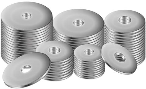 50 Pièces M5 Rondelles Metal, M4 x 9mm Rondelle Inox, Rondelles Plates Acier Inoxydable 304, Penny Rondelles, Joint Plat pour Vis et Boulons, Gonds de Porte