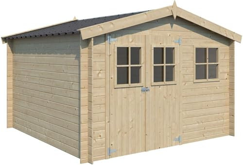 Abri de Jardin en Bois 7,35 m² Zurich 295 x 295 cm (Non traité)