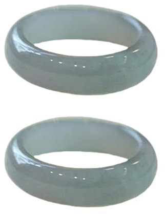 MICFENY Elegante Damen-Jade-Ringe in natürlichem Grün mit chinesischen Retro-Designs, tragbar, für Geburtstage und Weihnachtsdekoration