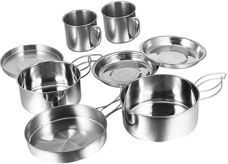 TOYANDONA 1 Set Grill Kochen Werkzeuge Camping Kochtopf Kochen Im Freien Topf Edelstahl Reise Kochgeschirr Silber