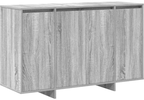vidaXL Sideboard Grey sonoma 120 x 41 x 75 cm Engineered wood, Modern Storage Buffet Unit, Rectangular Free-Standing Cabinet, Minimalist Sideboard for Home Living Room Organization