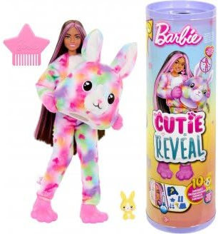 pour Barbie Cutie Reveal - Poupee Fashion avec Costume Peluche Lapin 10 Surprises - Nouveaute - Set Jouet Fille + Carte Animal