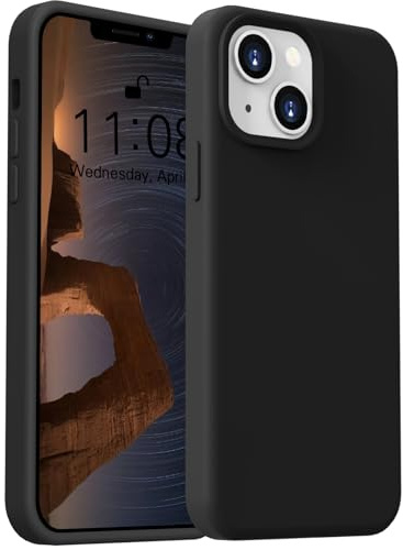 ColasGalys für handyhülle iPhone 15 Hülle Premium Silikon Mikrofaserfutter Schutzhülle Anti-Fingerabdruck Kratzfest Kameraschutz Stoßfest Case für iPhone 15 Schwarz