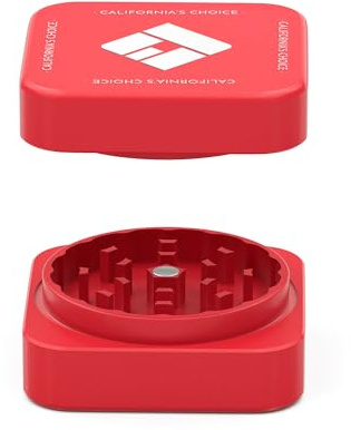 Macinino quadrato in ceramica premium Long Beach rosso, rivestimento in nano-ceramica, 2 pezzi, colore: rosso