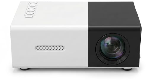 Zunate Mini Projecteur, Projecteur Portable Pico avec 1080p Full HD 6000lm Brightness 100 Pouces Affichage Auto Correction Conférenciers Intégrés 3,5 Mm pour Home Theatre Outdoor